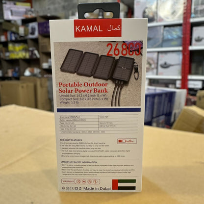 Solar Powered Power Bank 26800mAH K-27